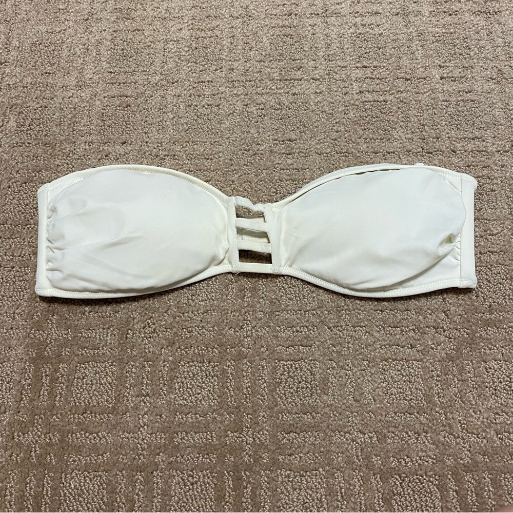 {Victoria's Secret} White Bandeau Strapless Bikini Top ~ Size Large